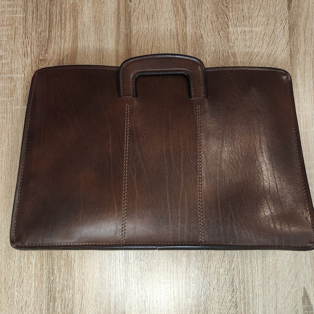 Vintage Classic Brown Leather Men's Briefcase